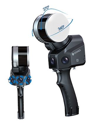 X120GO SLAM Laser Scanner - Stonex Product - X120GO SLAM Laser Scanner has a rotating head, which can generate a 360°x270° point cloud coverage. Equipped with three 5MP cameras for colorful point clouds.